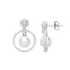 Sterling Silver Cubic Zirconia, Pearl Ring - Silver Circle of Life, Pearl & Cz Drop Earrings - by Hearts Forever Jewellers