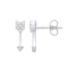 Sterling Silver Cubic Zirconia Earrings - Silver Arrow Cz Studs - by Hearts Forever Jewellers