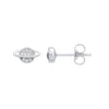 Sterling Silver Cubic Zirconia Earrings - Silver Planet Cz Studs - by Hearts Forever Jewellers