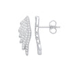 Sterling Silver Cubic Zirconia Earrings - Silver Angel Wing Cz Studs - by Hearts Forever Jewellers