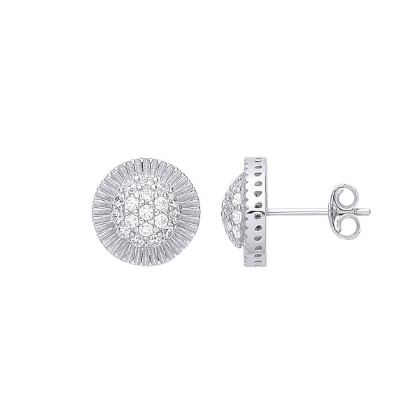 Sterling Silver Cubic Zirconia Ring - Silver Round 11.0mm Stud CZ Earrings - by Hearts Forever Jewellers