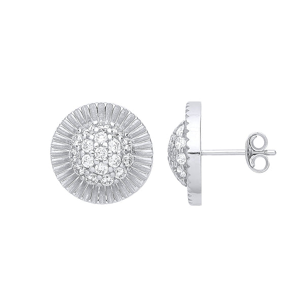 Sterling Silver Cubic Zirconia Ring - Silver Round 15mm Stud CZ Earrings - by Hearts Forever Jewellers