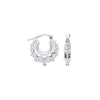 Sterling Silver Earrings - Silver 15.5mm Fancy Creoles - by Hearts Forever Jewellers