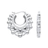 Sterling Silver Earrings - Silver 29.0mm Fancy Creoles - by Hearts Forever Jewellers