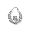 Sterling Silver Ring - Silver Claddagh 20mm Creole Earrings - by Hearts Forever Jewellers