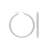 Sterling Silver Ring - Silver Bead 41mm Hoop Earrings - by Hearts Forever Jewellers