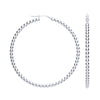 Sterling Silver Ring - Silver Bead 56mm Hoop Earrings - by Hearts Forever Jewellers