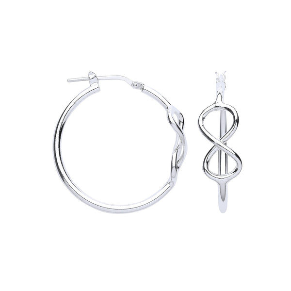 Sterling Silver Ring - Silver Infinity 28mm Hoop Earrings - by Hearts Forever Jewellers