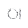 Sterling Silver Ring - Silver Plain & Glitter 20mm Twisted Hoop Earrings - by Hearts Forever Jewellers