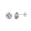 Sterling Silver Ring - Silver Textured - Plain finish Knot Stud Earrings - by Hearts Forever Jewellers