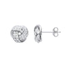 Sterling Silver Cubic Zirconia Ring - Silver CZ Knot Stud Earrings - by Hearts Forever Jewellers