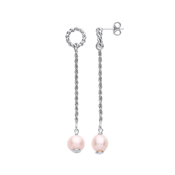 Sterling Silver Pearl Ring - Silver W/Pearl Drop Earrings - by Hearts Forever Jewellers