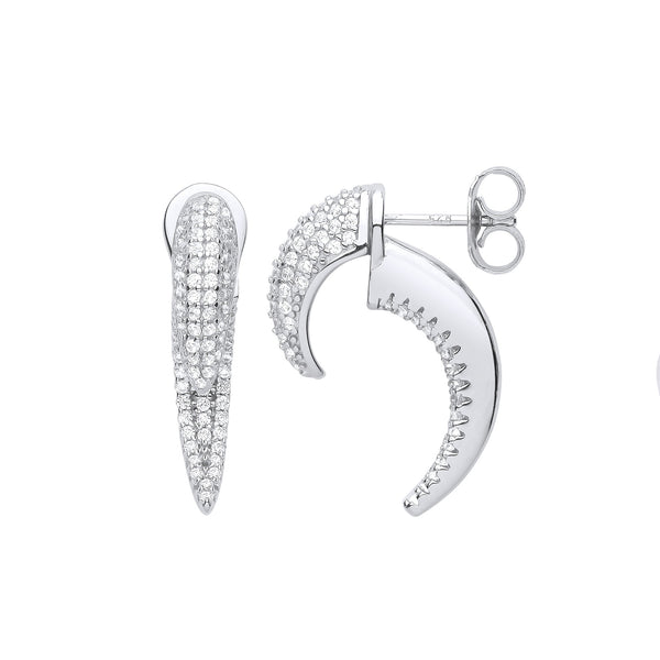 Sterling Silver Cubic Zirconia Ring - Silver CZ Talon Earrings - by Hearts Forever Jewellers