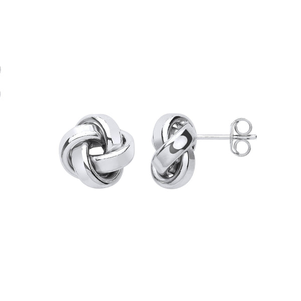 Sterling Silver Ring - Silver 3mm Tube Stud Knot Earrings - by Hearts Forever Jewellers
