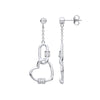 Sterling Silver Cubic Zirconia Ring - Silver Heart Paper Clip CZ Drop Earrings - by Hearts Forever Jewellers