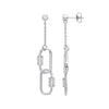 Sterling Silver Cubic Zirconia Ring - Silver Paper Clip CZ Drop Earrings - by Hearts Forever Jewellers