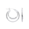 Sterling Silver Ring - Silver Double Hoop with beads Earrings - by Hearts Forever Jewellers