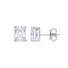 Sterling Silver Cubic Zirconia, Emerald Ring - Silver CLEAR CZ Emerald Cut Stud Earrings - by Hearts Forever Jewellers
