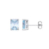 Sterling Silver Cubic Zirconia, Emerald Ring - Silver BLUE CZ Emerald Cut Stud Earrings - by Hearts Forever Jewellers