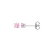 Sterling Silver Cubic Zirconia Earrings - Silver PINK CZ Round Brilliant 4mm Studs - by Hearts Forever Jewellers