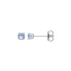 Sterling Silver Cubic Zirconia Earrings - Silver BLUE CZ Round Brilliant 4mm Studs - by Hearts Forever Jewellers