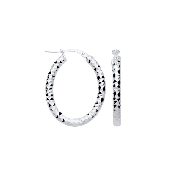 Sterling Silver Ring - Silver D/C Creole Hoop Earrings - by Hearts Forever Jewellers