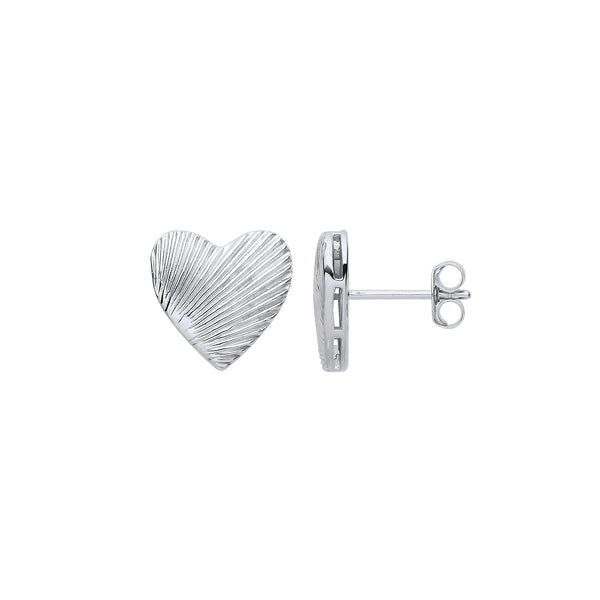 Sterling Silver Earrings - Silver Heart Studs - by Hearts Forever Jewellers