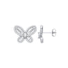 Sterling Silver Cubic Zirconia Earrings - Silver CZ Butterfly Studs - by Hearts Forever Jewellers