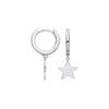 Sterling Silver Jewellery - Silver Star Hinged Huggies - by Hearts Forever Jewellers