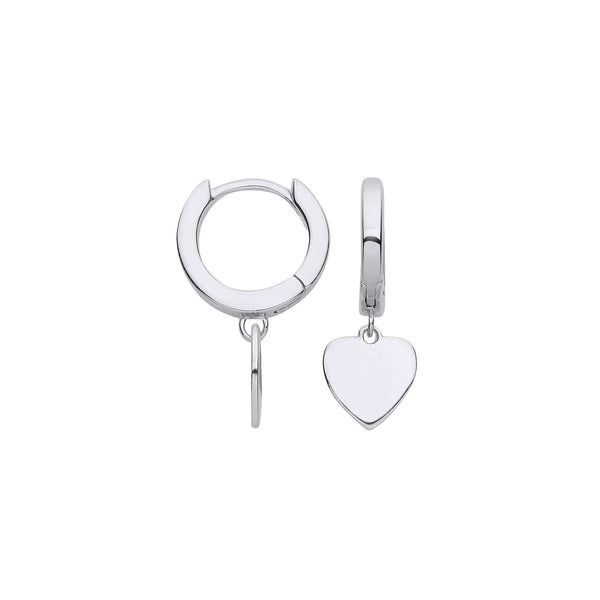 Sterling Silver Jewellery - Silver Heart Hinged Huggies - by Hearts Forever Jewellers