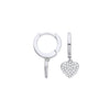 Sterling Silver Cubic Zirconia Jewellery - Silver CZ Heart Hinged Huggies - by Hearts Forever Jewellers