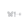 Sterling Silver Cubic Zirconia Earrings - Silver CZ Butterfly Studs - by Hearts Forever Jewellers