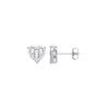 Sterling Silver Cubic Zirconia Earrings - Silver CZ Heart Studs - by Hearts Forever Jewellers