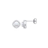 Sterling Silver Cubic Zirconia Ring - Silver Opal & CZ Halo Style Stud Earrings - by Hearts Forever Jewellers