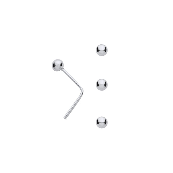 Sterling Silver Earrings - Silver 2.5mm Ball Nose Studs (pack of 3) - by Hearts Forever Jewellers