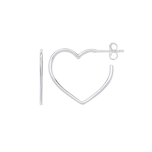 Sterling Silver Ring - Silver Heart Hoop Earrings - by Hearts Forever Jewellers