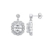 Sterling Silver Cubic Zirconia Ring - Silver Halo Drop CZ Earrings - by Hearts Forever Jewellers