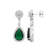 Sterling Silver Cubic Zirconia Ring - Silver Green CZ Pear Drop Earrings - by Hearts Forever Jewellers
