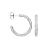 Sterling Silver Cubic Zirconia Ring - Silver CZ Twist Hoop Earrings - by Hearts Forever Jewellers