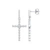 Sterling Silver Cubic Zirconia Jewellery - Silver Part Rub-Over CZ Cross - by Hearts Forever Jewellers