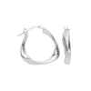 Sterling Silver Ring - Silver Triangle 21mm Twisted Hoop Earrings - by Hearts Forever Jewellers