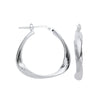 Sterling Silver Ring - Silver Triangle 26mm Twisted Hoop Earrings - by Hearts Forever Jewellers