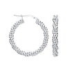 Sterling Silver Ring - Silver 28mm Beaded Hoop Earrings - by Hearts Forever Jewellers