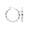 Sterling Silver Ring - Silver Greek Key Twist Hoop 37mm Earrings - by Hearts Forever Jewellers
