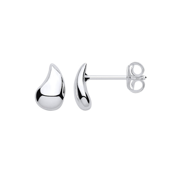 Sterling Silver Earrings - Silver Small Teardrop Studs - by Hearts Forever Jewellers