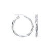 Sterling Silver Ring - Silver D/C & Plain Twist Medium Hoop Earrings - by Hearts Forever Jewellers