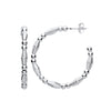 Sterling Silver Ring - Silver Beads and Twist Medium Hoop Earrings - by Hearts Forever Jewellers