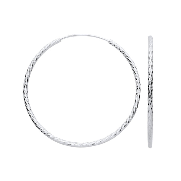Sterling Silver Ring - Silver 40mm Hoop Earrings - by Hearts Forever Jewellers