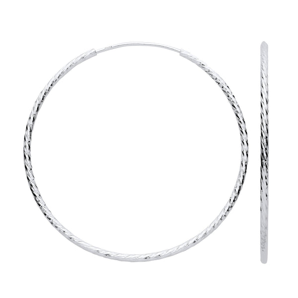 Sterling Silver Ring - Silver 50mm Hoop Earrings - by Hearts Forever Jewellers