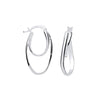 Sterling Silver Ring - Silver Oval Hoop Earrings - by Hearts Forever Jewellers